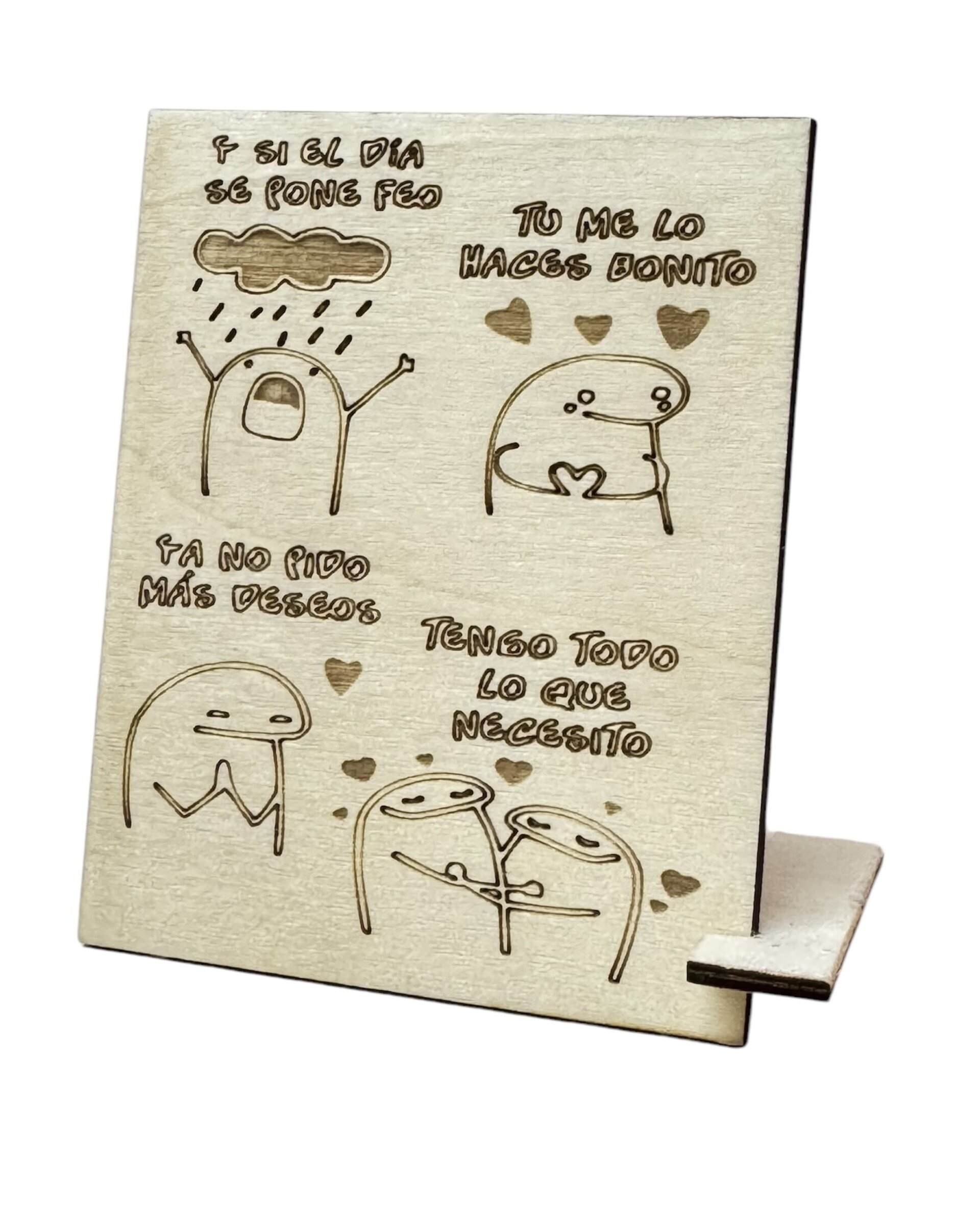 Placa de madera con mensaje de amor - 1