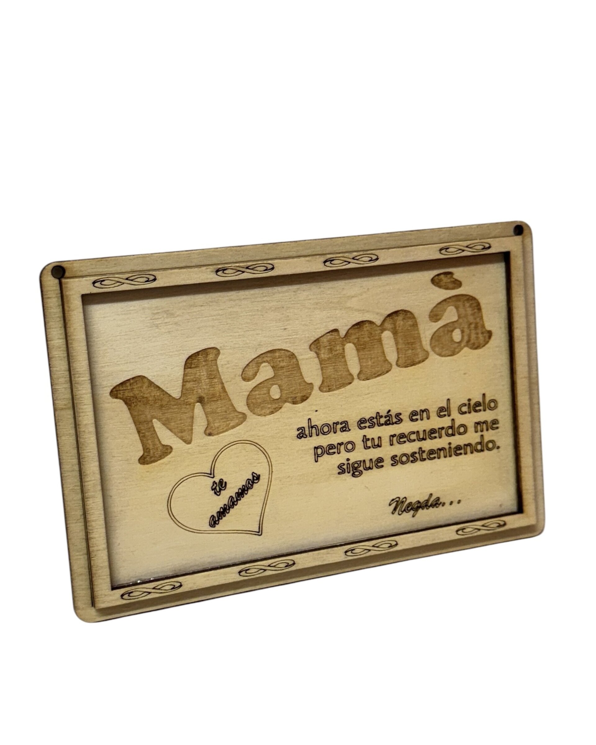 Placa memorial personalizada en madera - 2