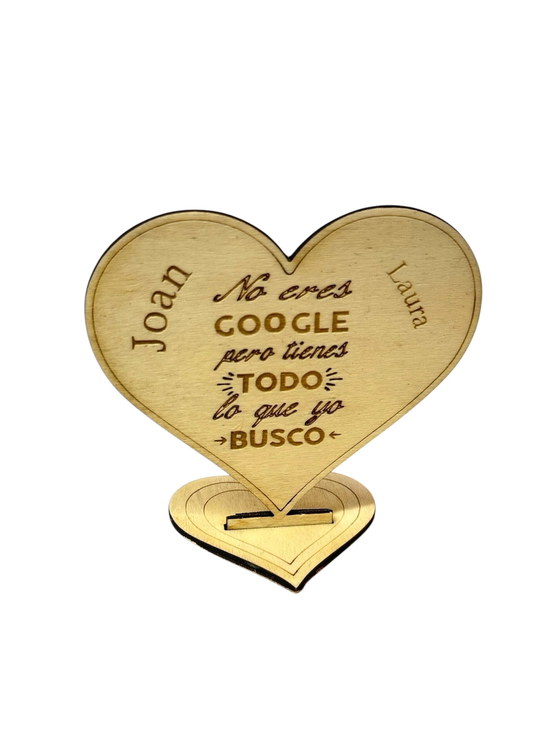 Corazón de Madera Grabado con Frase Especial - 2