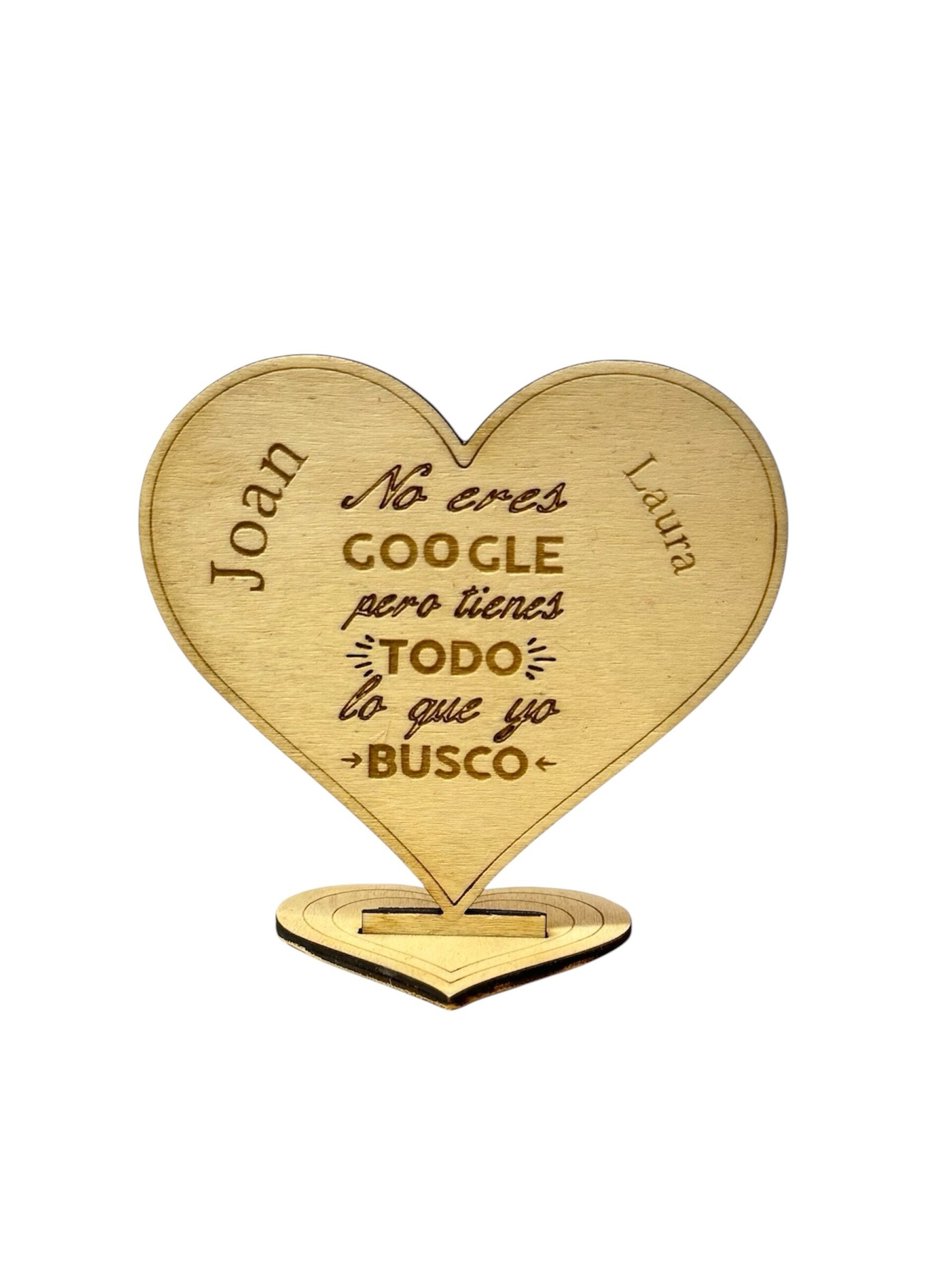 Corazón de Madera Grabado con Frase Especial - 1