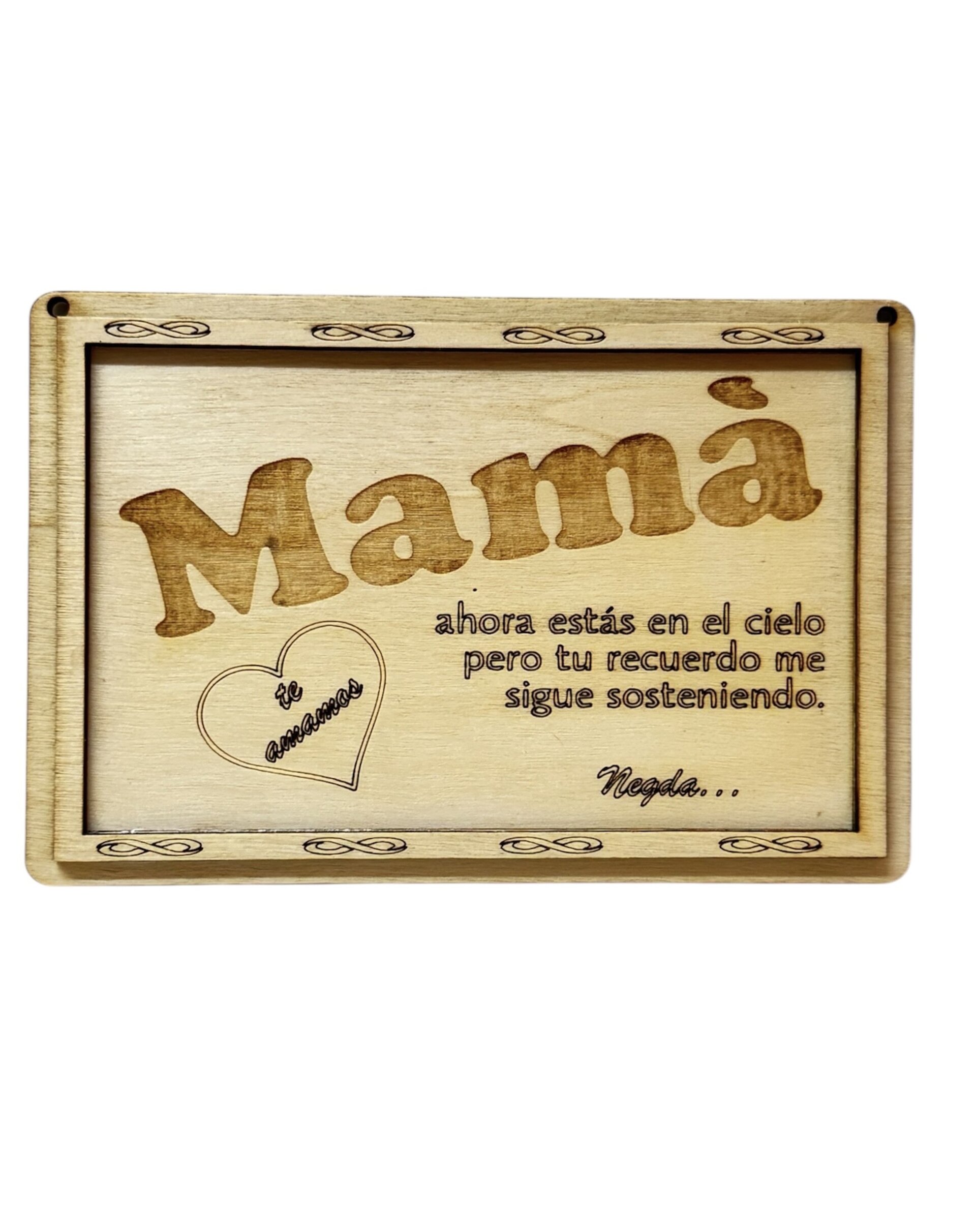 Placa memorial personalizada en madera - 1